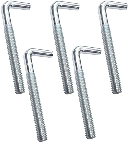 AERZETIX - C47896 - Satz von 5 Schraubhaken hakenschraube metalle mit metrischem gewinde M5x50mm - winkelhaken - haken in form von L - schraubhaken zum aufhängen