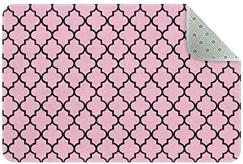 Tapis marocain antidérapant rose pour salon, chambre à coucher, chambre d'enfant, dortoir, chambre d'enfant, 61 x 40,6 cm
