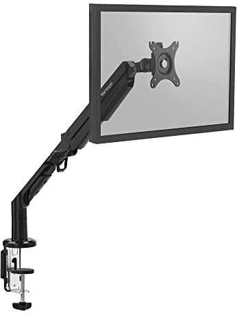 Vantage Premium Monitor Einzelarm Halterung (VESA 75 & 100, max. 3-12 kg, für 17-36 Zoll Bildschirme, mit Gasdruckfeder, drehbar, neigbar, schwenkbar) schwarz