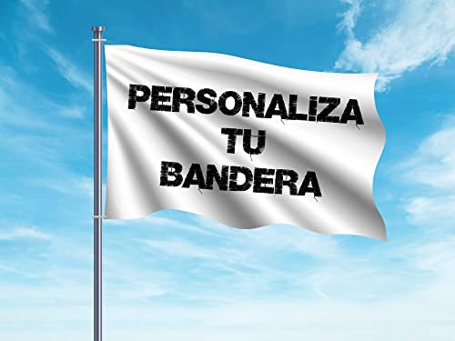 Oedim Bandera Horizontal Personalizada, 150x85cm, Reforzada y con Pespuntes, Bandera con 2 Ojales Metálicos y Resistente al Agua