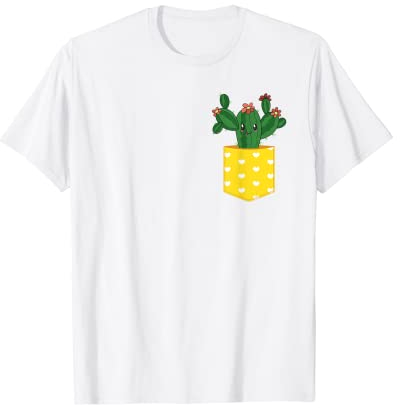 Gartenpflanzen Kaktusliebhaber Niedliches Brusttasche Kaktus T-Shirt