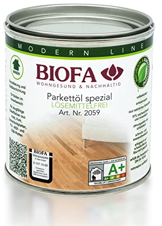 BIOFA Parkettöl spezial lösemittelfrei Fußbodenöl farblos 2059 0,375L