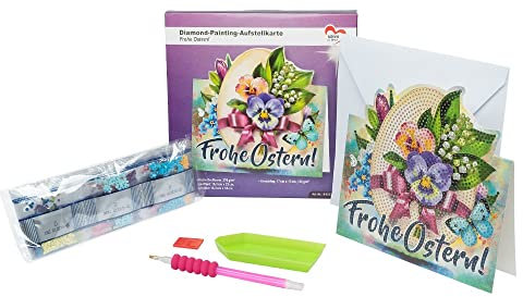 Ideen mit Herz Diamond-Painting-Aufstellkarte | 370 g/m² | 16,3 cm x 16 cm | inkl. Briefumschlag & Werkzeug (Frohe Ostern!)