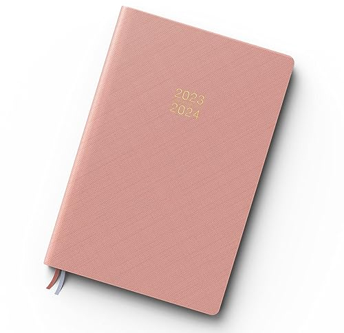 TDOLISSTE - Kalender 2023-2024 Wochenplaner A5 Terminplaner für Lehrer, Schüler, Büro, Mehrsprachiges 1 Woche 2 Seiten, August 2023 - August 2024 Rosa