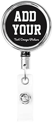 Porta Badge Personalizzato Con Foto/Testo,Porta Badge Identificativo Personalizzato Con Cordino,Porta Bobina Badge Identificativo Con Testo Del Logo Per Infermiere,Medici,Insegnanti,Ufficio Dei Dipend