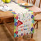 Tischläufer Birthday Ballon Kuchen Geschenkbox Alles Gute Geburtstag Tischläufer Süßigkeiten Buntes Band Tischläufer Abdeckungen für Partys Dekoration mit Blinkenden Geschredderten Stücken 33 x 183