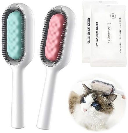 Spazzola per gatti con acqua, pettine per la rimozione dei peli di animali con serbatoio d'acqua, portatile, multifunzione, per massaggi, cura e depilazione