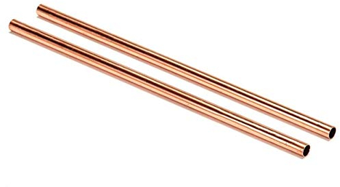 Wiederverwendbare Strohhalme aus Kupfer Sichere und waschbare Strohhalme Länge 20,3 cm Packung mit 4 Stück (gerade)