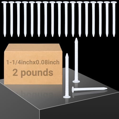 Tandefio White Panel Nails 304 Stainless Steel Finishing Nails Interior Panel Siding Nails Rust Resistant for Exterior Siding Panels and Industrial Supplies, 2 Pound (1-1/4 Inch)