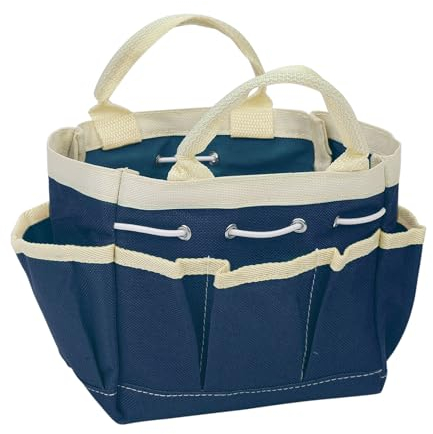 sourcing map Gartengerätetasche 7,5 x 4 x 5 Großes Oxford wasserdicht mit Taschen Gartentasche Gartenwerkzeug Organizer Aufbewahrungsträger für draußen Frauen Männer, Dunkelblau