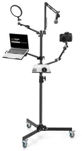 TARION Supporto Fotocamera da Tavolo con Braccio: Supporto DSLR Morsetto Flessibile da Tavolo con Bracci Snodato per Anello Luminoso, Microfono, Fotografia, Video, Stream Titanrig (Set per L'ingresso)