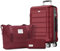 SHOWKOO Koffer Mittelgroß Hartschale Leicht ABS+PC Erweiterbar Reisekoffer Kabinen Haltbar Handgepäck Sets 4 Rollen TSA-Schloss mit 1 Reisetasche und 1 Kulturtasche, L -Rot