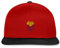 Spreadshirt Pommes Bestickt Snapback Cap, One Size, Rot/Schwarz