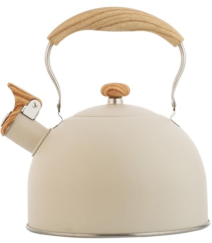 Whistling Tea Kettle 2.1Qt Induction Kettles Stainless Steel Kettle Teapot with Anti Scald Folding Handle Whistle Camping Kettle for Induction Stove,Whistling Tea Kettle for Stove