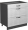 Vicco Küchenunterschrank Fame-Line, Weiß Landhaus/Anthrazit, 80 cm mit 3 Schubladen, AP Marmor