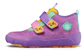 Affenzahn Übergangsschuh Knit Happy wasserdicht atmungsaktiv vegan mit Kaltfutter, Klettverschlüssen und Rutschfester Sohle Größe 21-32 Kreativ Tukan - Lila, 31