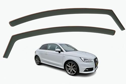 Set Of 2 Wind Deflectors Compatible with AUDI A1 S1 3-door HATCHBACK 2010 2011 2012 2013 2014 2015 2016 2017 2018 Models.
