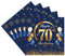 Yiran Servietten Happy 70th Birthday, marineblau, goldfarben, 20 Stück, Partyzubehör für Männer, Frauen, Dekorationen, Papiertücher für Tischdekoration
