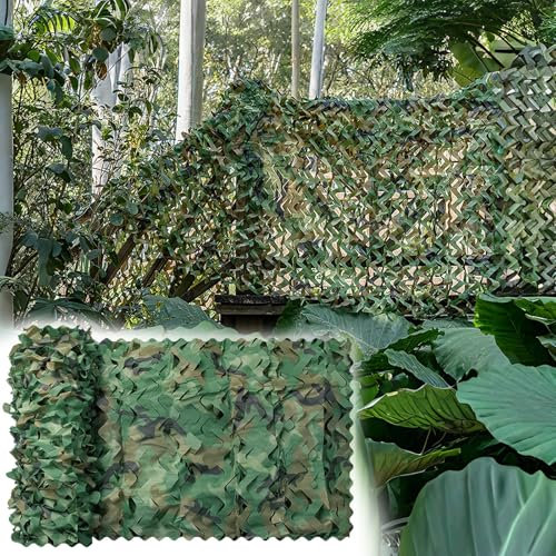 Filet de Camouflage 2x5m(6.5x16.4ft),Protection Solaire, Brise-Vue, Filet de Camouflage léger roulé, pour Jardin, Le Balcon, Le Camping, La Photographie, fête, Bar, décoration de Chasse