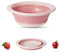 Bassine à vaisselle pliable, portable et pliable - Bassin de voyage multifonction en silicone pour voyage, camping, caravanes, lavage de bébés et adultes (rose blanc, mini)