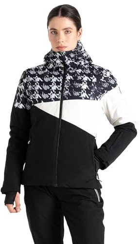 Dare2B Damen Womens Ice Iii Jacket Skijacke, Schwarzer Dogtooth Print, 46