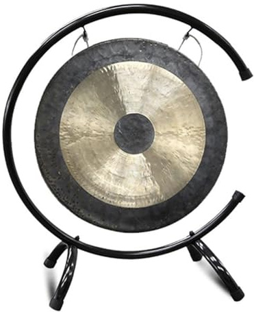 Tam Tam Gong mit Ständer und Holzschlägel, traditioneller Chau Gong | Fengshui-Gongs for große Gesangs- und Tanzgruppen und Symphonieorchester, Klangschalen
