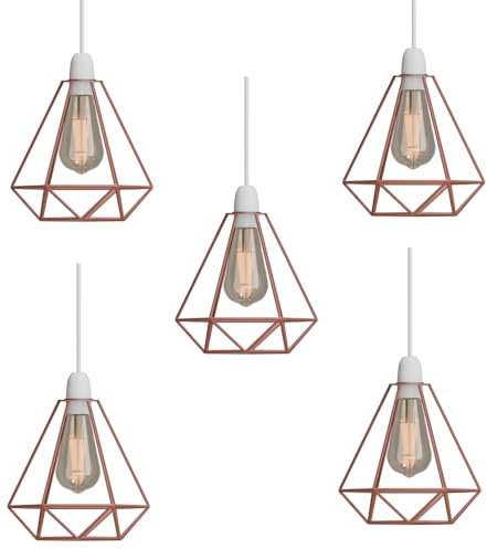 DC Voltage 5 Pack Ceiling Light Wire Basket Metal Basket Pendant Lighting Ceiling Light Shade lamp Shades Ceiling for Indoor Pendant Lights Ceiling Fitting Light fixtures