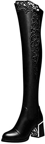 Overknees Stiefel Damen Kniehohe Leder Beige Lack Warme Westernstiefel Lederstiefe High Heels Sexy Hohe Schuhe Flach Stiletto Rosa Festival Boots Reißverschluss 43