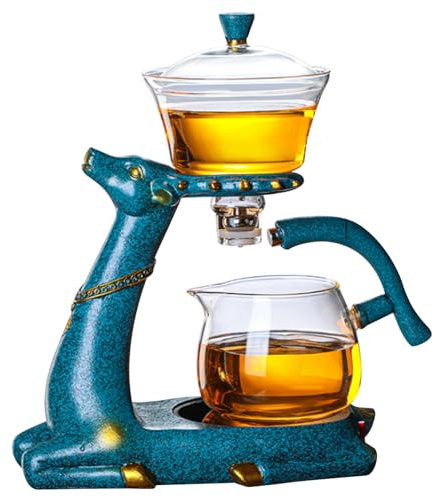Hperu Tetera magnética, Tetera de Vidrio con infusor, Juego de té automático, Hoja de té magnética, Juego de té semiautomático, Juego de teteras de Vidrio