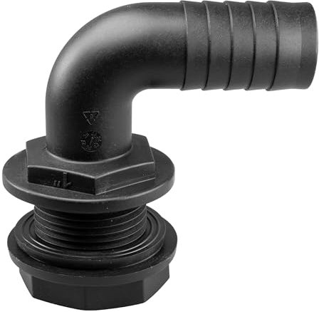 25mm (1) Corrugated Pond Pipe and Connector kit - Ideal to Join Two Water Tanks/Butts (Elbow hosetail)