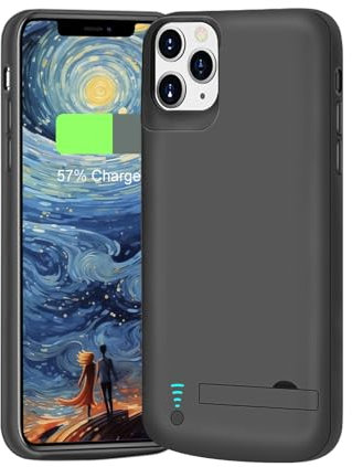 BAHOND [Upgraded Battery Case for iPhone 11 Pro Max, 6000mAh Rechargeable Extended Battery Charging Charger Case, Add 110% Extra Juice (6.5 Inches) Black