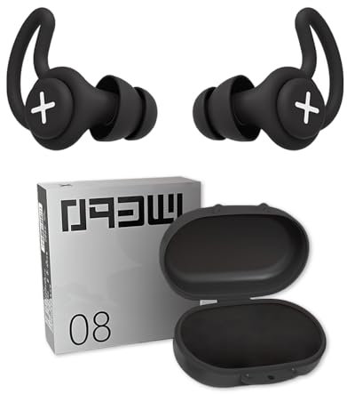 Xfsrg Ergonomische Ohrstöpsel Für Lärmschutz Geräuschreduzierung Bis Zu 40db Weiche Silikon Ohrstöpsel Wiederverwendbare Gehörschutzstöpsel Für Schlafen Arbeiten Und Reisen Schwarz 1 Paar(Black)