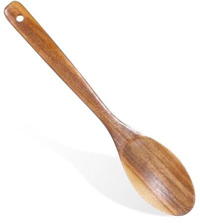 30CM Großer Holzlöffel zum Kochen Kochlöffel aus Holz Servierlöffel Rührlöffel Küchenutensil Akazienholz Langer Griff Löffel Holzlöffel Spatel Holz Kochbesteck für Zuhause Restaurant Hotelküche