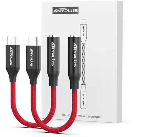 ANYPLUS USB C to 3.5mm Female Headphone Jack Adapter, 2PCS-Type C to Aux Audio Dongle Cable Cord Compatible with iPhone 15/16/16 Pro Max/16 Pro/16 Plus,iPad Pro,Galaxy S24/S23/S22/S21,MacBook