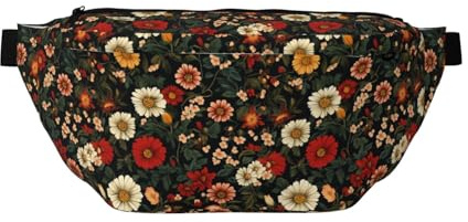 1970er Vintage Blumen Retro Bauchtasche für Damen und Herren, Gürteltasche Crossbody für Sportreisen, Wandern, Laufen, Joggen