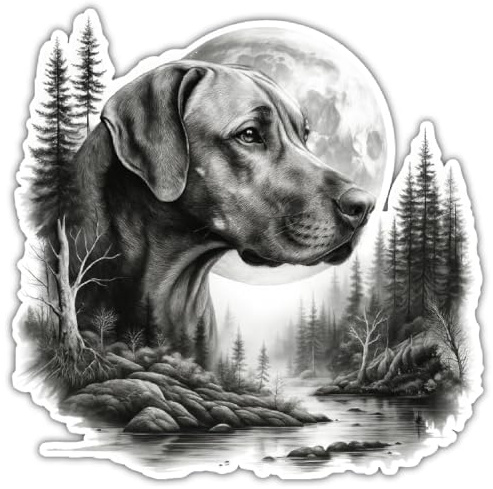 Samunshi® Wandaufkleber Rhodesian Ridgeback im Wald Wandsticker für Rhodesian Ridgeback Fans perfekt als Wand Dekoration für Wohnzimmer Schlafzimmer Wandtattoo Aufkleber Sticker für Wände 50x50cm