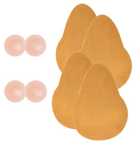 Wieysdoo 2 Paar Push Up Brust Tape für große Büsten - Unsichtbare Klebe-BH für Damen, inkl. Silikon-Nippelcovers