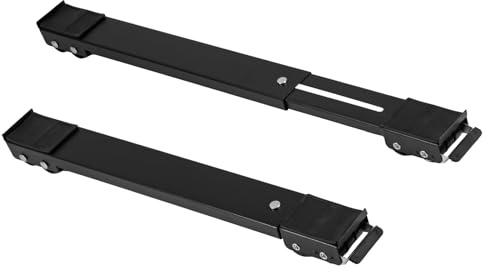 BREEZENEST 2PCS Universal Appliance Rollers - Adjustable Heavy Duty Wheels for Washing Machine, Fridge, Dryer & Dishwasher - Easy Move Mobile Base, White (Black)