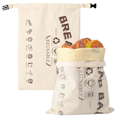 Nivofu Sac a Pain en Cire d'Abeille Naturelle Reutilisable pour Baguette