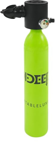 Hanmorbarbi - Mini borraccia subacquea da 0,5 l con pompa manuale, 200 bar/3000 psi, tempo di respirazione 5-10 minuti, filtro a 3 livelli, bocchino in silicone, cordino di sicurezza, per snorkeling
