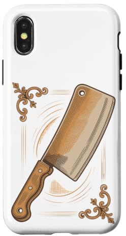Vintage Butcher Cleaver Meat Cutter Retro Shop Case for iPhone X/XS