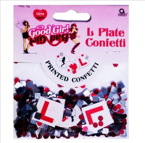 amscan International Good Girl/Bad Girl L Plate Confetti