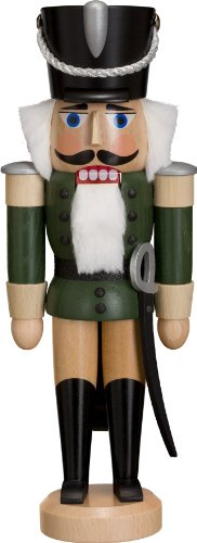 Rudolphs Schatzkiste Nußknacker Husar grün HxBxT = 28x10x8cm NEU Weihnachten Seiffen Nutcracker Nüsse Erzgebirge Winter Dekoration Holzkunst Holz Weihnachtsmann Christmas Walnuss
