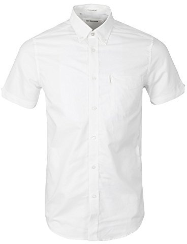 Ben Sherman Men's 2 Finger Button Down, Classic Oxford Casual Shirt, Bright White, Medium