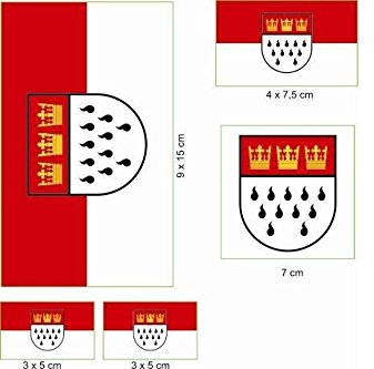 U24 Aufkleberbogen Köln Aufkleber Set Flagge Fahne