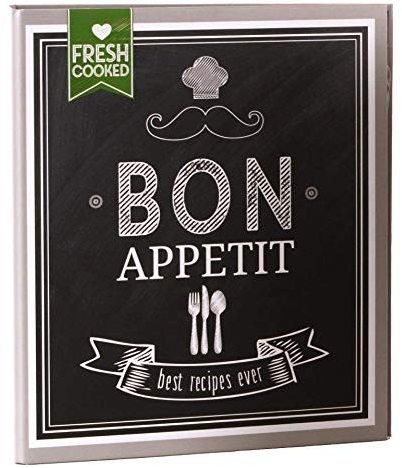 goldbuch 69036 Rezeptebuch Bon Appetit, Rezepte Ordner mit 2-Ring-Mechanik, Erweiterbar, Einband laminierter Kunstdruck, 25 bedruckte Blätter, 21 x 22,5 cm