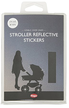 Reflektoren für Kinderwagen, Buggy, Roller, Lauf- oder Fahrräder | Für mehr Sichtbarkeit im Strassenverkehr | Für mehr Sicherheit für unsere Kleinen | Farbe: schwarz