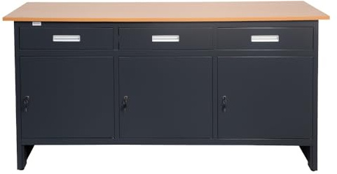 Jet-Line Werkbank Grosny, 1,7 m, anthrazit | Werktisch, Arbeitstisch, Werkstattausrüstung, Montage