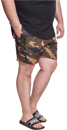 Urban Classics Herren Camo zwemshorts Schwimmshirt, Mehrfarbig (Woodcamo 00841), M EU