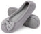 EverFoams Damen Gemütlich Leicht Frottee Baumwolle Memory Foam Ballerina Hausschuhe, Grau, 36/37 EU
